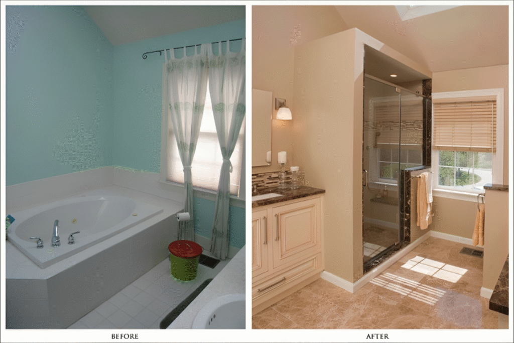 Phoenix bathroom transformation – outdated to modern design