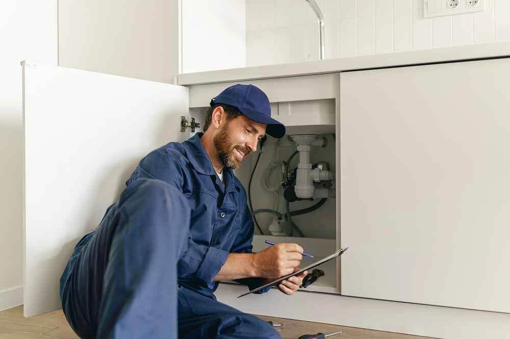 Professional plumber performing drain pipe camera inspection in Phoenix, AZ