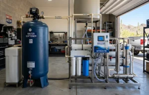 water softener capacity for 6 person household Arizona, hard water solutions Phoenix, water softener installation Scottsdale.