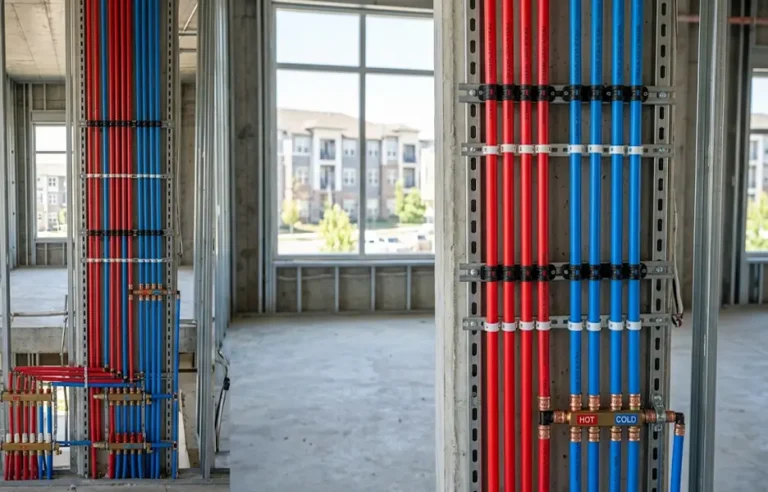 Professional PEX repiping installation in a multi-unit apartment complex in Mesa AZ.