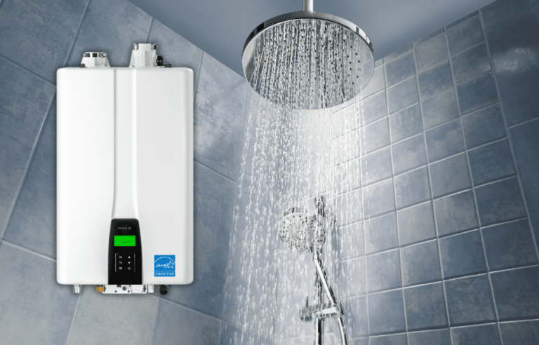 Premium Navien NPE-A2 tankless water heater installation executed by Aqua Plumbing Services in a Scottsdale home.