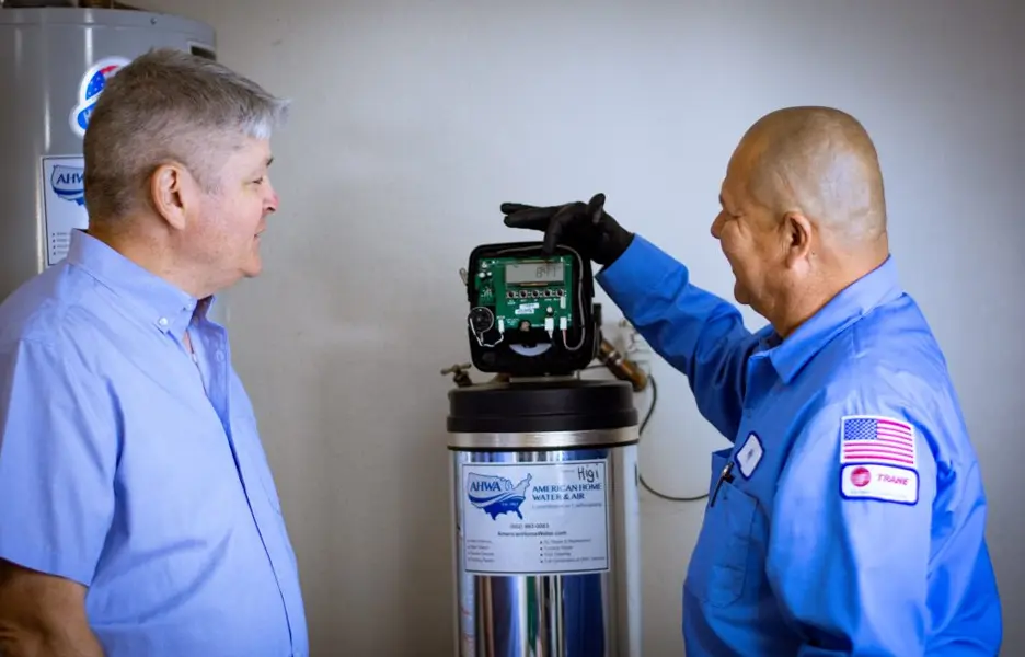 Industrial twin-alternating commercial water softener system installed in a Phoenix commercial kitchen to prevent hard water limescale scale accumulation.