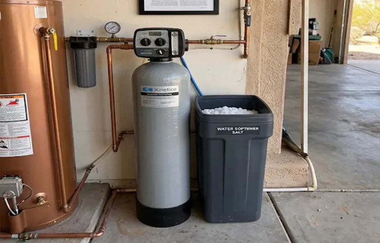 High-efficiency Demand-Initiated Regeneration (DIR) smart control valve installed on a residential water softener system in Phoenix, Arizona.