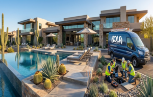 Engineered overhead PEX-A conversions preserve high-end architectural finishes while eliminating subterranean slab leak liabilities in Scottsdale.
